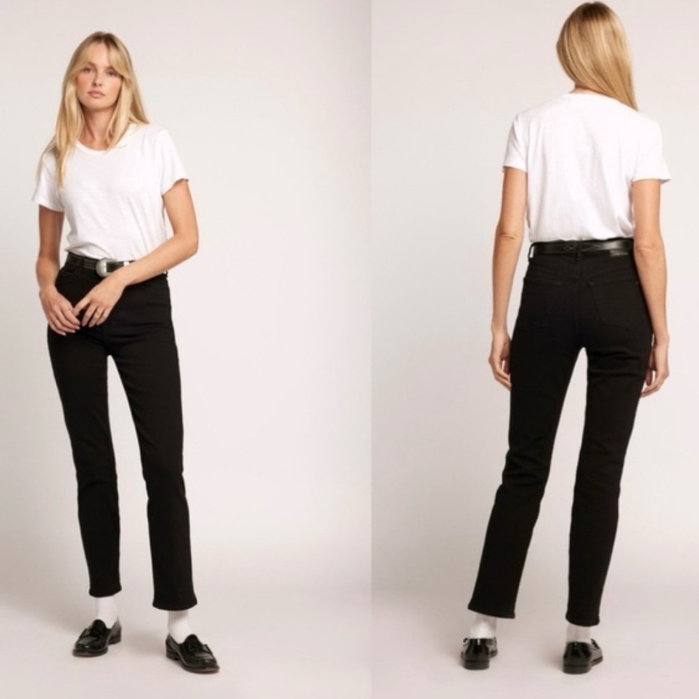 Current/Elliott Black Straight Leg Jeans